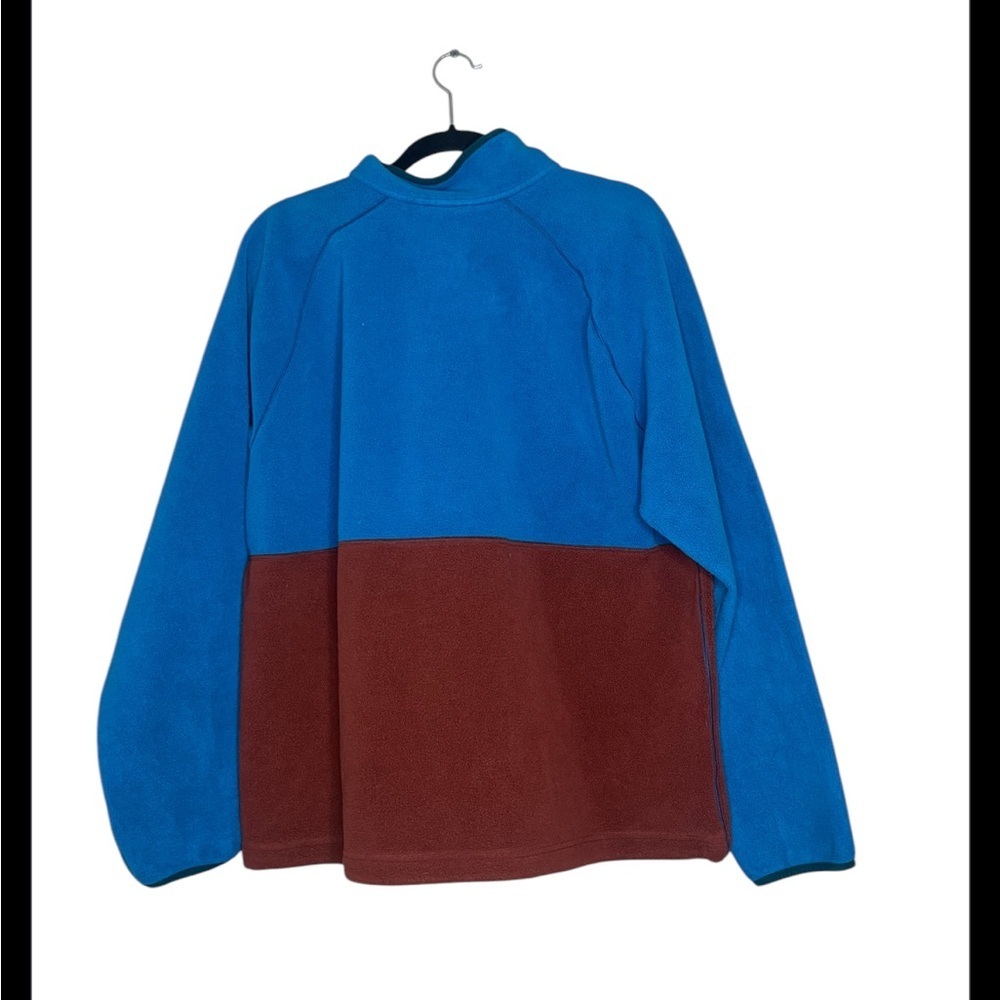 L.L. Bean Mens Sweater Blue Brown Colorblock Fleece Pullover size XXL - Picture 3 of 4